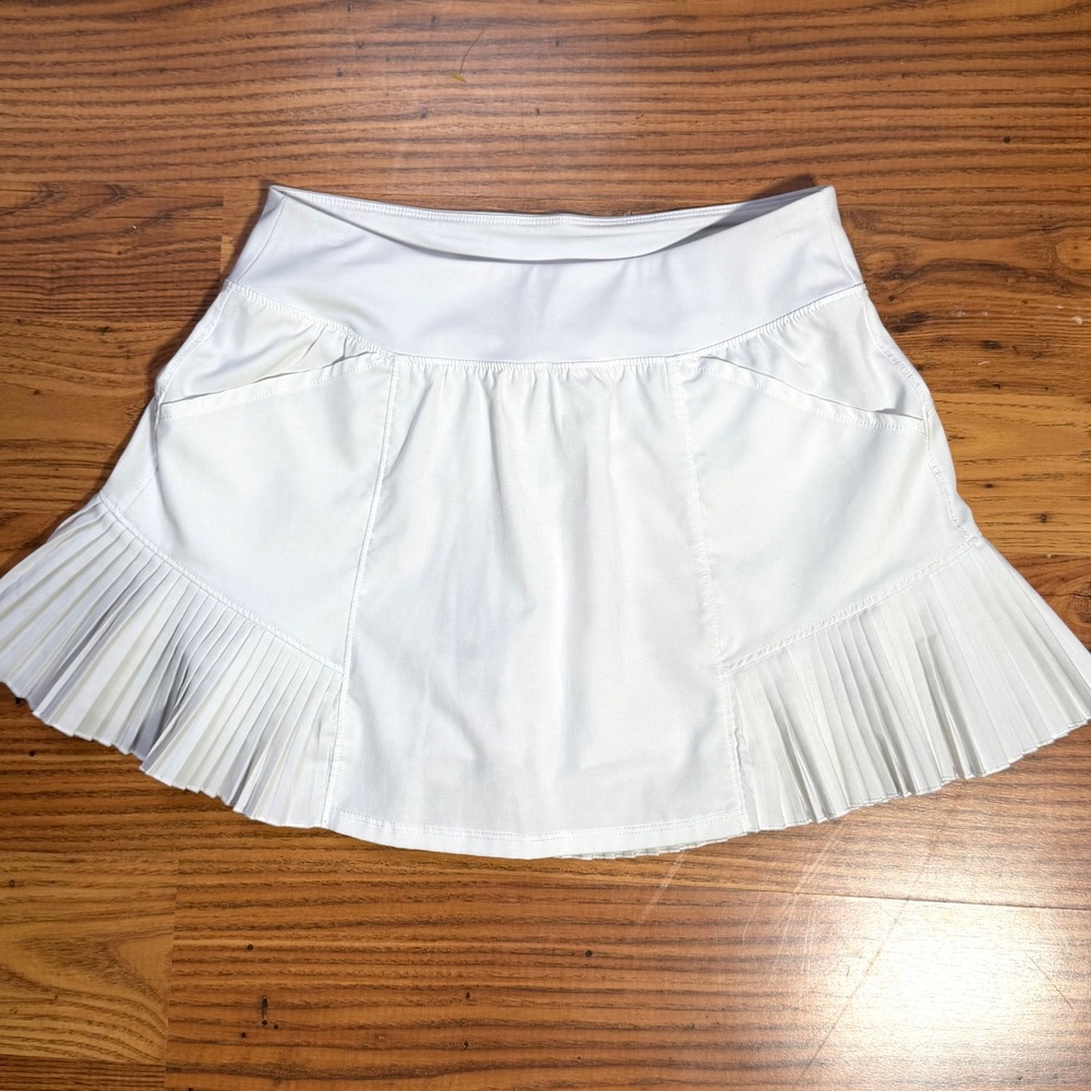 Mondetta Performance Luxury White Pleated Tennis Skort Skirt Small Pockets
